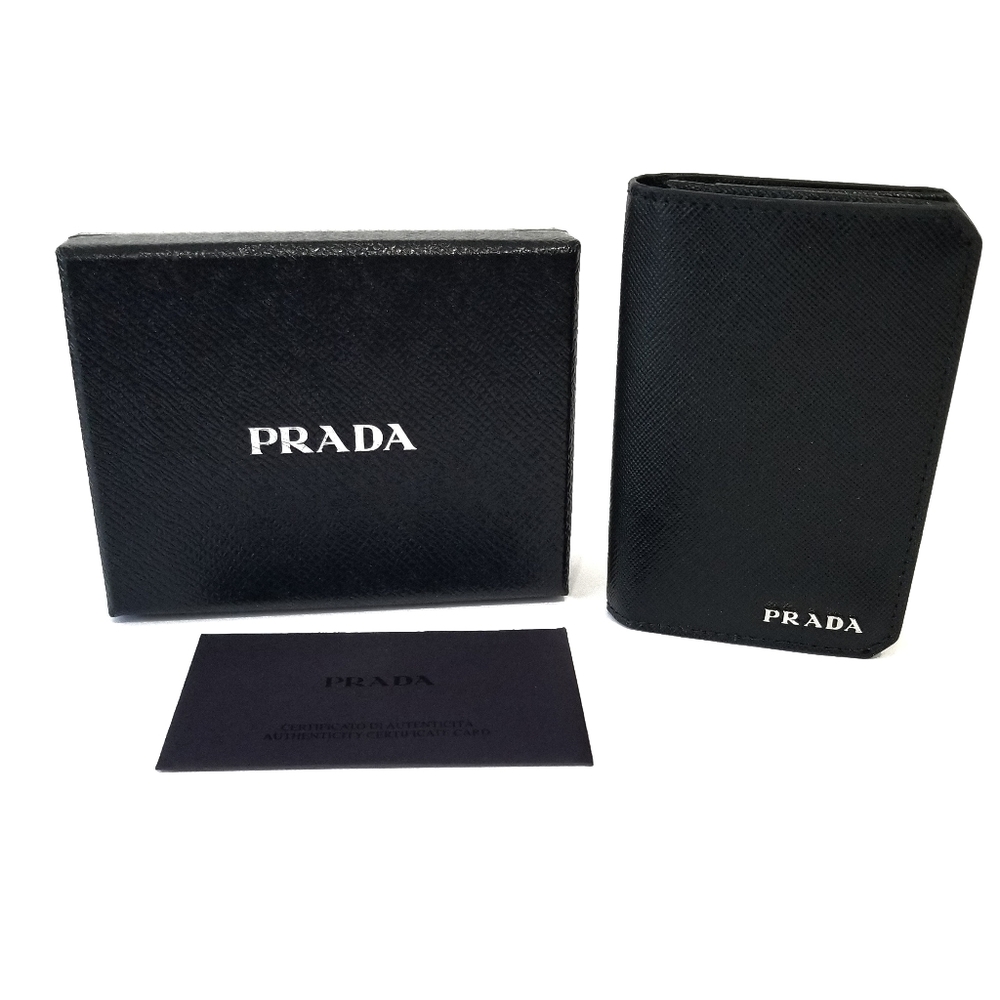 NWOT Black Prada Leather Wallet